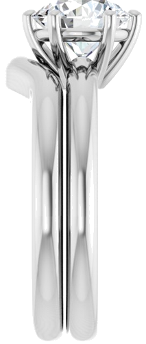 Sužadėtuvių Žiedas 14k white gold Round 7.4mm (9)
