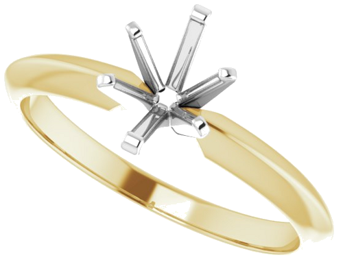 14K Yellow   White 7x5 mm Oval 6-Prong Solitaire Engagement Ring Mounting (5)