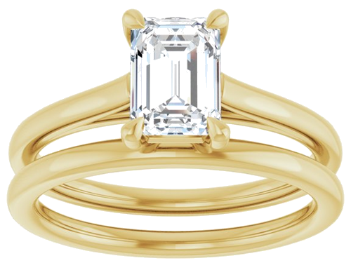 Sužadėtuvių Žiedas „Claw-Pong“ 14k yellow gold Emerald 7mm x 5mm (8)
