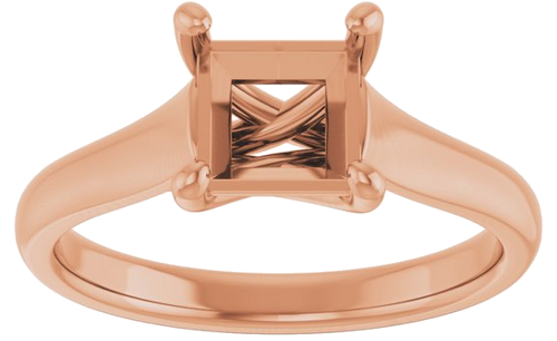 Sužadėtuvių Žiedas „Solitaire“ 585 Rožinis Aukso Square 6mm (3)