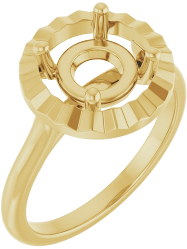Sužadėtuvių Žiedas „Solitaire Geometric“ 14k yellow gold Round 8mm (1)