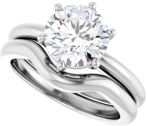 Sužadėtuvių Žiedas 14k white gold Round 8.2mm (10)