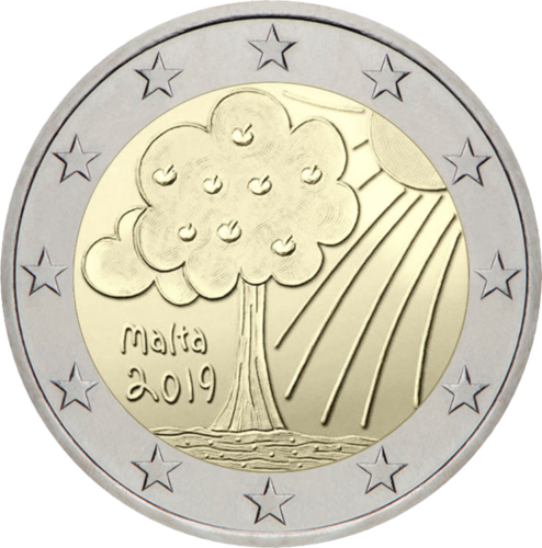 2019 Maltas Daba un vide 2 eiro monēta (1)