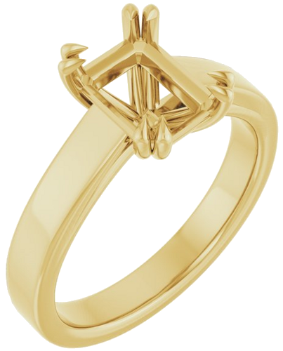 14K Yellow 8x6 mm Emerald Engagement Ring Mounting (1)