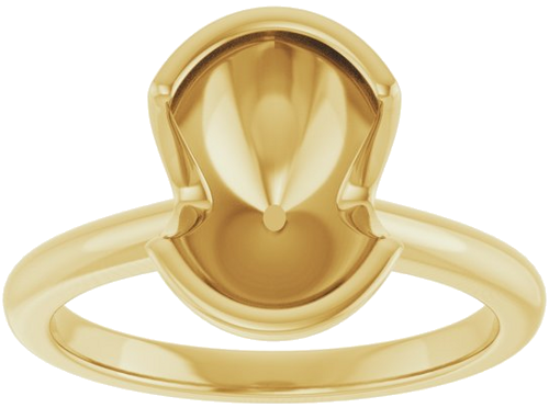 Sužadėtuvių Žiedas „Half-Bezel“ 14k yellow gold Oval 10mm x 8mm (3)
