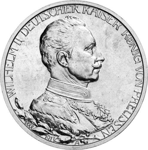 2 Marks Wilhelm II 1913 German Empire Silver Coin (1)