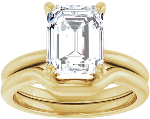 14K Yellow  9x7 mm Emerald Solitaire Engagement Ring Mounting (8)