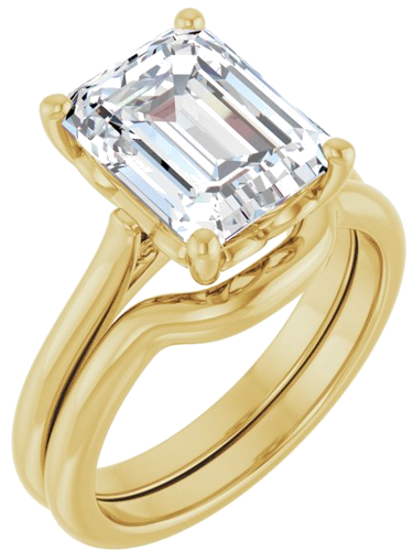 Sužadėtuvių Žiedas „Solitaire“ 14k yellow gold Emerald 10mm x 8mm (6)