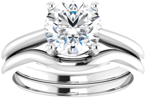 Sužadėtuvių Žiedas „Solitaire“ 14k white gold Round 7.4mm (8)