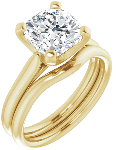Sužadėtuvių Žiedas „Solitaire“ 14k yellow gold Cushion 8mm (6)