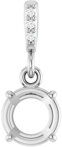 Pakabukas „Accented“ 585 Baltojo Aukso Round 6mm (1)