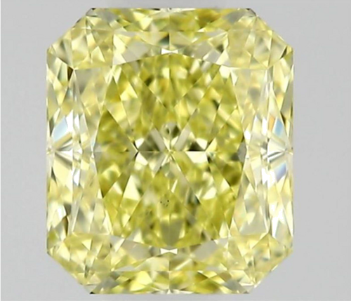 0.5 carat Fancy Intense Yellow-VS1 Natūralus Radiant Deimantas (1)