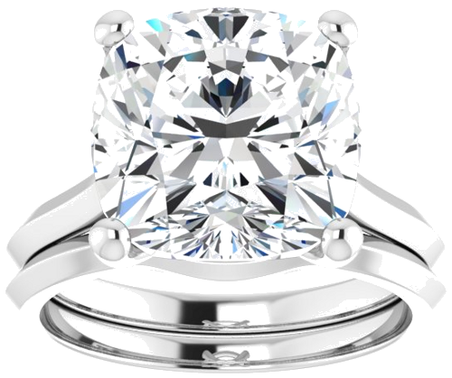 Sužadėtuvių Žiedas „Claw-Prong“ 14k white gold Cushion 11mm (8)