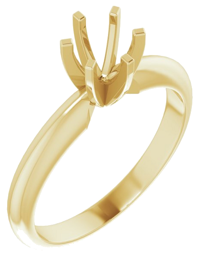 14K Yellow 5-5.3 mm Round 6-Prong Solitaire Ring Mounting (1)