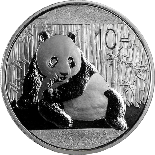 2015 Panda Kinija 10 Juanių 1 oz sidabrinė moneta (1)