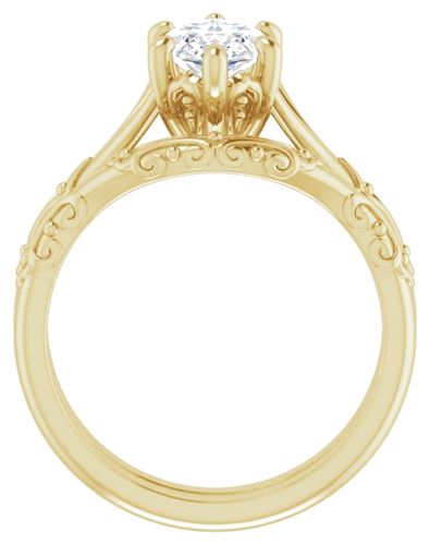 Sužadėtuvių Žiedas „Solitaire Sculptural“ 10k yellow gold Marquise 12mm x 6mm (7)