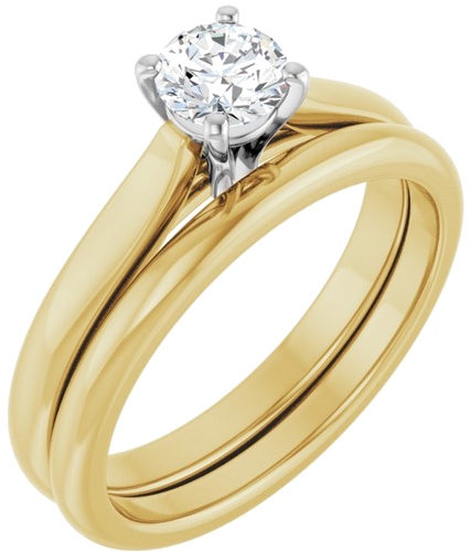 Sužadėtuvių Žiedas 14k yellow/white gold Round 4.8mm (6)