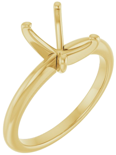 14K Yellow  8x6 mm Emerald Solitaire Engagement Ring Mounting (1)