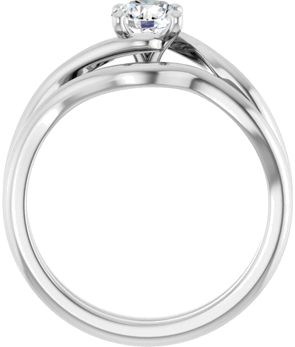 Sužadėtuvių Žiedas „Bypass“ 14k white gold Round 5.2mm (7)