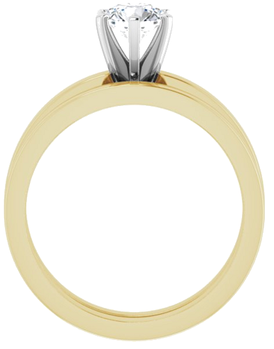 Sužadėtuvių Žiedas „Solitaire“ 585 Baltojo Ir Geltonojo Aukso Round 5.5mm (7)