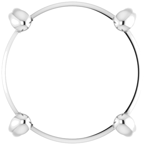 Pakabukas „Round 4-Prong Cabochon“ 585 Baltojo Aukso Round 6mm (1)