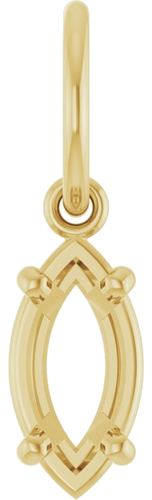 Pakabukas „Solitaire Charm“ 14k yellow gold Marquise 8mm x 4mm (1)
