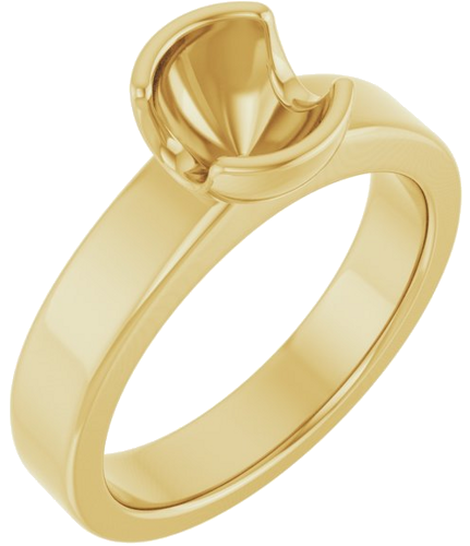 Sužadėtuvių Žiedas „Half-Bezel Solitaire“ 14k yellow gold Round 6.5mm (1)