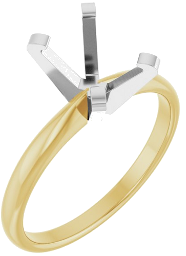 Sužadėtuvių Žiedas „Solitaire“ 585 Baltojo Ir Geltonojo Aukso Emerald 8mm x 6mm (1)