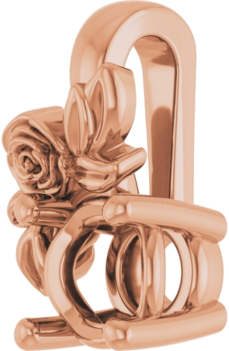Pakabukas „Solitaire Floral“ 10k rose gold Round 4.1mm (2)