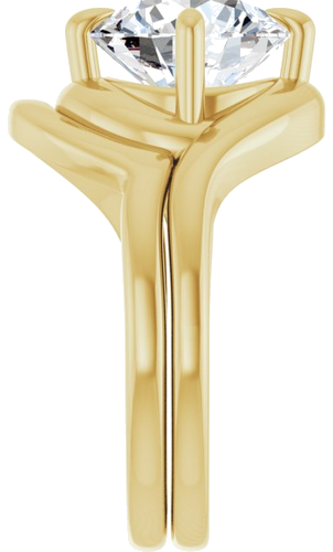 Sužadėtuvių Žiedas „Claw-Prong Solitaire Bypass“ 14k yellow gold Round 9.3mm (9)