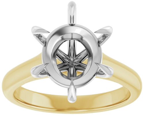 Sužadėtuvių Žiedas „Claw-Prong“ 14k yellow/white gold Oval 12mm x 10mm (3)