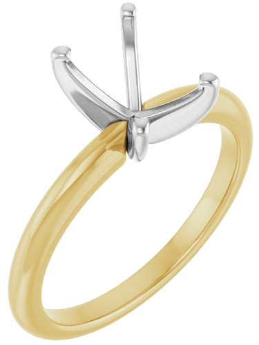 Sužadėtuvių Žiedas 18k yellow gold & platinum Emerald 8mm x 6mm (1)