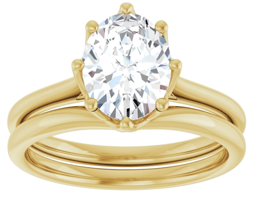 Sužadėtuvių Žiedas „Solitaire“ 14k yellow gold Oval 9mm x 7mm (8)
