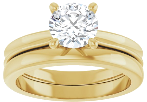 Sužadėtuvių Žiedas 14k yellow gold Round 6.5mm (8)