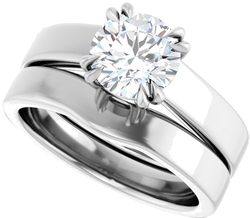 Sužadėtuvių Žiedas „Solitaire“ 585 Baltojo Aukso Round 7mm (10)