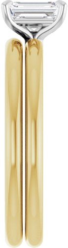 14K Yellow White 6 x 4 mm Emerald Engagement Ring Mounting (9)