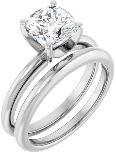 Sužadėtuvių Žiedas „Solitaire“ 585 Baltojo Aukso Cushion 7mm (6)