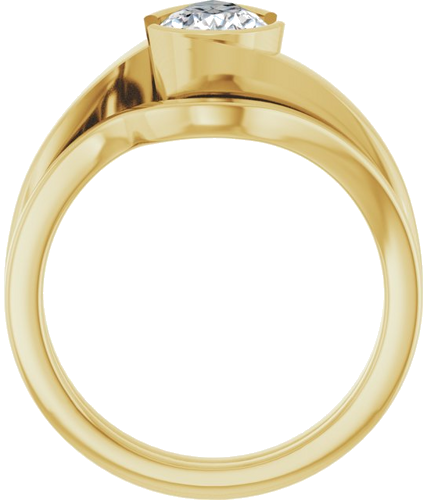 Sužadėtuvių Žiedas „Half-Bezel Solitaire“ 14k yellow gold Pear 10mm x 6mm (7)