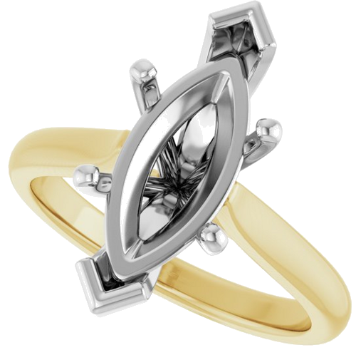 Sužadėtuvių Žiedas 14k yellow/white gold Marquise 15mm x 7mm (5)