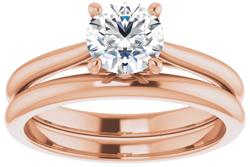 Sužadėtuvių Žiedas „Solitaire“ 18k rose gold Round 6mm (8)