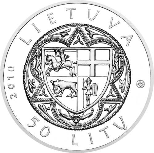 2010 Битва при Жальгирисе Литва 50 литов серебряная монета (2)