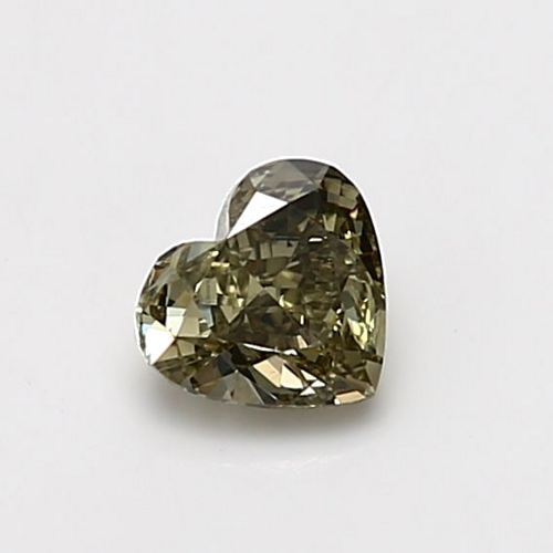 0.6 carat Fancy Gray Greenish Yellow-VS1 Natūralus Heart Deimantas (1)