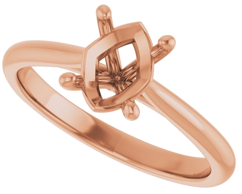 14K Rose 8x6 mm Oval Solitaire Engagement Ring Mounting (5)