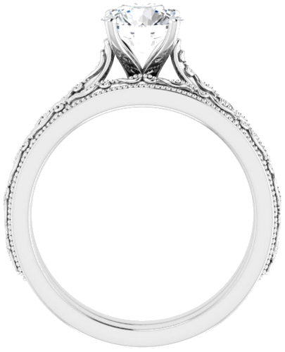 14K White  6.5 mm Round Solitaire Engagement Ring Mounting (7)