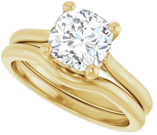 Sužadėtuvių Žiedas „Solitaire“ 18k yellow gold Cushion 7mm (10)