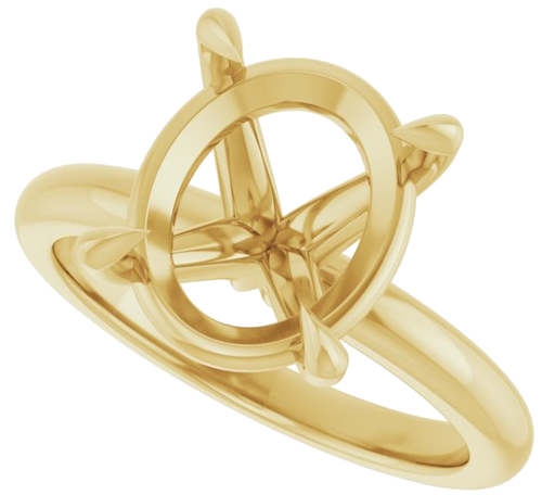 Sužadėtuvių Žiedas 585 Geltonojo Aukso Oval 12mm x 10mm (3)