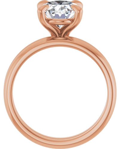 14K Rose  10x8 mm Oval Solitaire Engagement Ring Mounting (7)