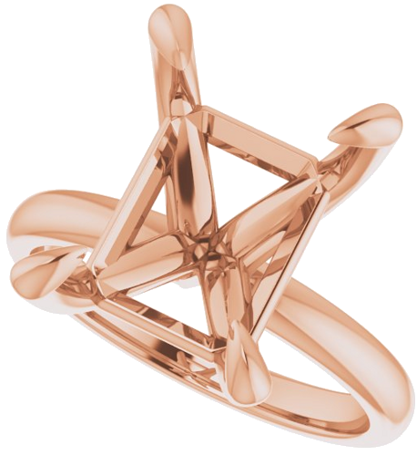 Sužadėtuvių Žiedas „Solitaire“ 14k rose gold Emerald 12mm x 10mm (5)