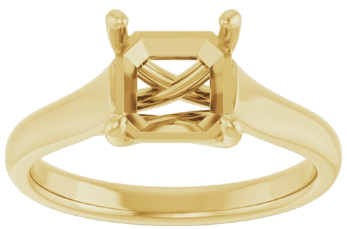Sužadėtuvių Žiedas „Solitaire“ 18k yellow gold Asscher 7mm (3)
