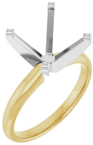 Sužadėtuvių Žiedas „Solitaire“ 14k yellow/white gold Square 8mm (1)